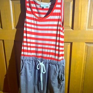 Loft striped drawstring dress